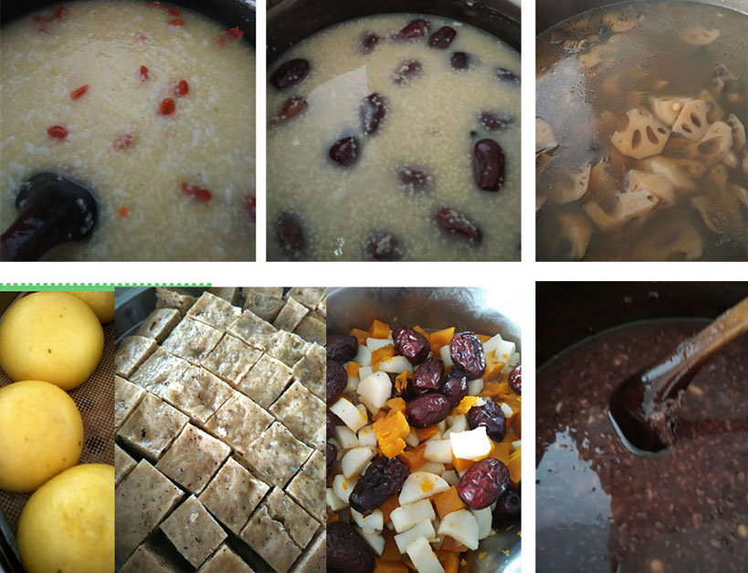 同樣的小米粥加入不同食材以點綴口感更好，我們自己做的棗糕深受大家的喜愛，孩子們常常是嘴還想吃，但肚子口袋已沒有空間容納。呵呵……您現在聞到香味了嗎