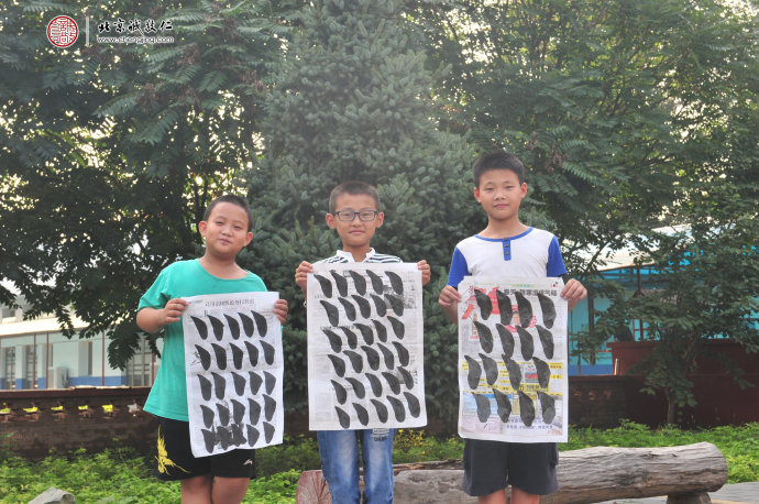 少兒班學(xué)員永字八法右側(cè)點(diǎn)習(xí)作展示