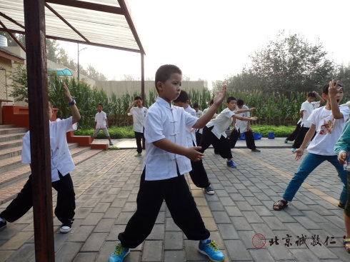 
小學員晨練太極拳

